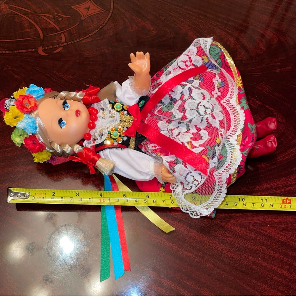 Krakowianka Handmade Polish Folk Art Costume Doll – 12’ Traditional Dress - Picture 3 of 5